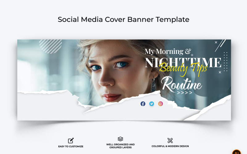 Beauty Tips Facebook Cover Banner Design-09 Social Media