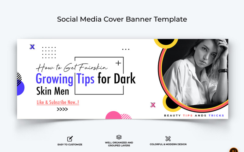 Beauty Tips Facebook Cover Banner Design-14 Social Media
