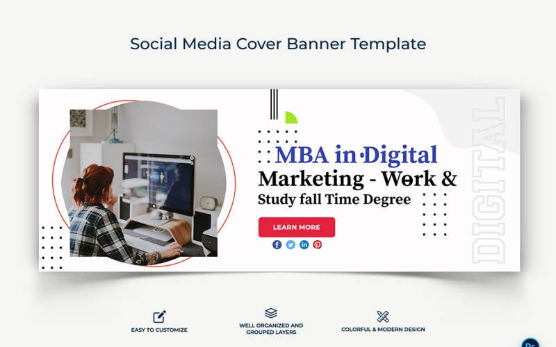 Digital Marketing Facebook Cover Banner Design Template-01 Social Media