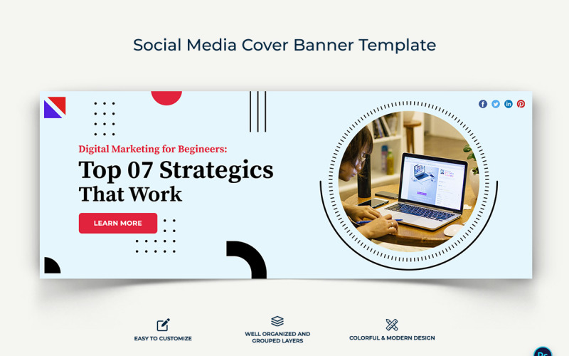 Digital Marketing Facebook Cover Banner Design Template-04 Social Media