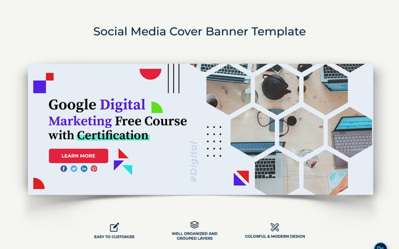 Digital Marketing Facebook Cover Banner Design Template-06 Social Media