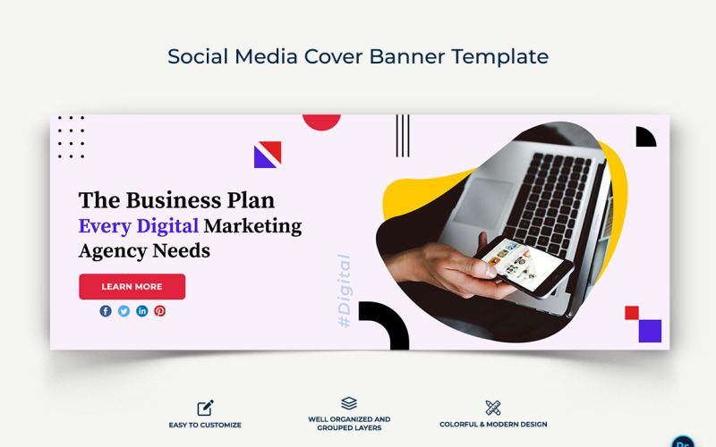 Digital Marketing Facebook Cover Banner Design Template-10 Social Media