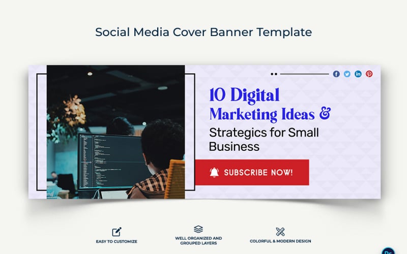 Digital Marketing Facebook Cover Banner Design Template-11 Social Media