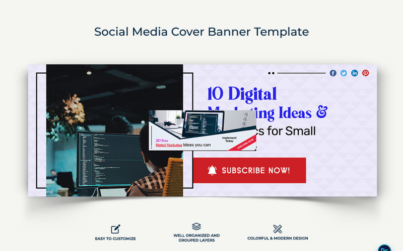 Digital Marketing Facebook Cover Banner Design Template-12 Social Media