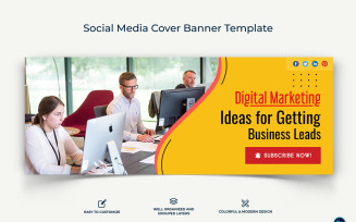 Digital Marketing Facebook Cover Banner Design Template-14
