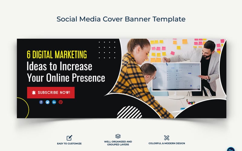 Digital Marketing Facebook Cover Banner Design Template-15 Social Media