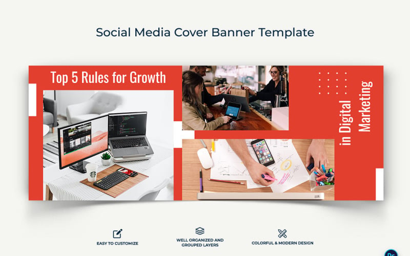 Digital Marketing Facebook Cover Banner Design Template-18 Social Media