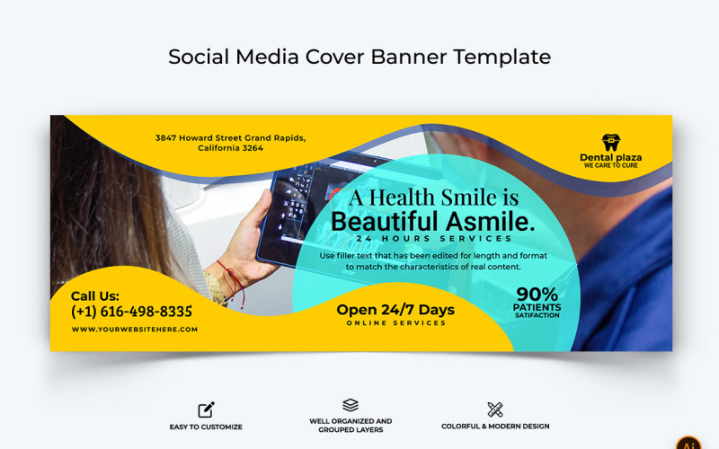 Dental Care Facebook Cover Banner Design-05 Social Media