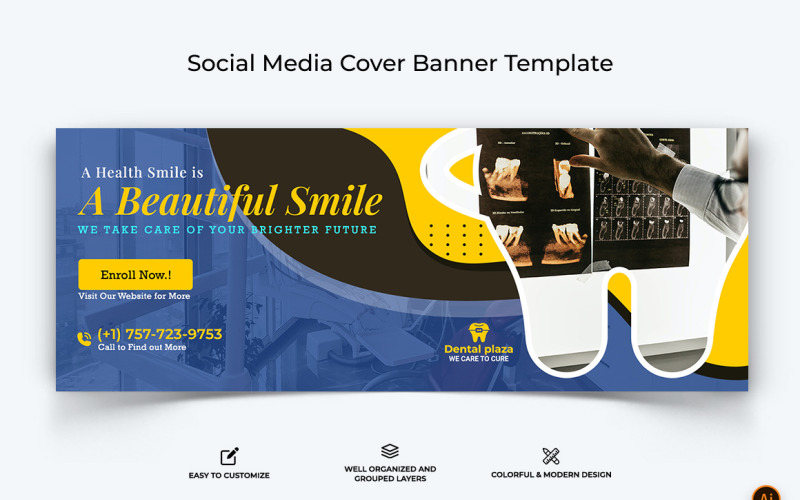 Dental Care Facebook Cover Banner Design-10 Social Media