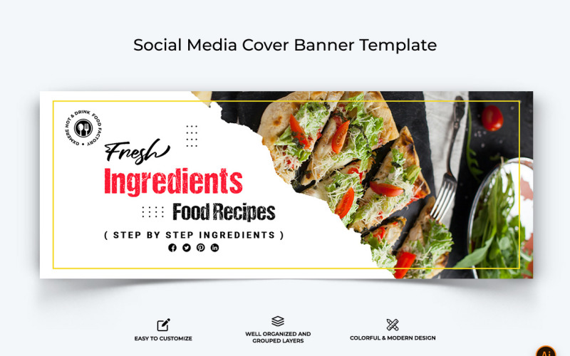 Food and Restaurant Facebook Cover Banner Design-15 Social Media