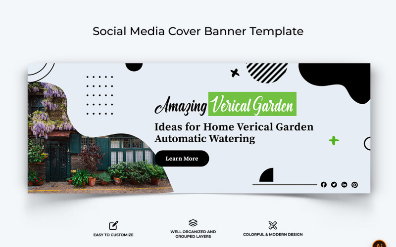 Home Gardening Facebook Cover Banner Design-02 Social Media