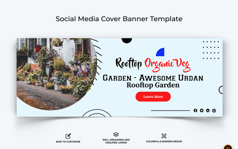 Home Gardening Facebook Cover Banner Design-04 Social Media
