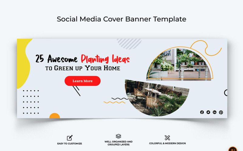 Home Gardening Facebook Cover Banner Design-06 Social Media
