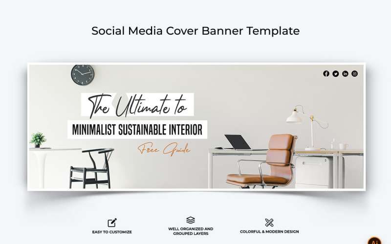 Interior Minimal Facebook Cover Banner Design-02 Social Media