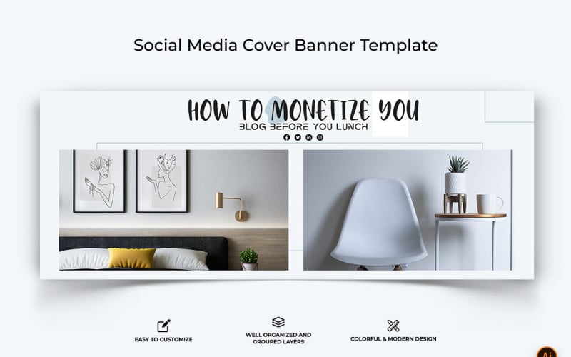 Interior Minimal Facebook Cover Banner Design-04 Social Media