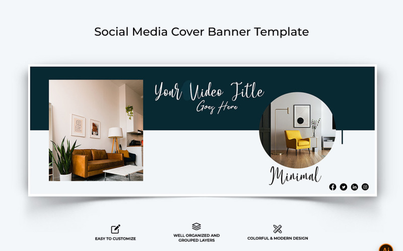 Interior Minimal Facebook Cover Banner Design-09 Social Media
