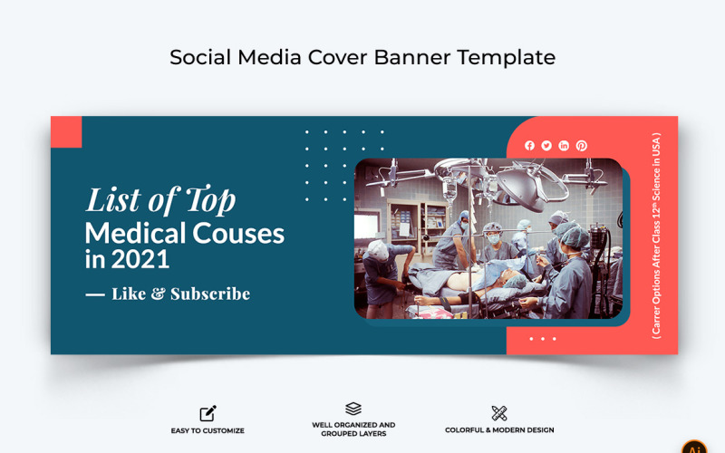 Medical and Hospital Facebook Cover Banner Design-01 Social Media