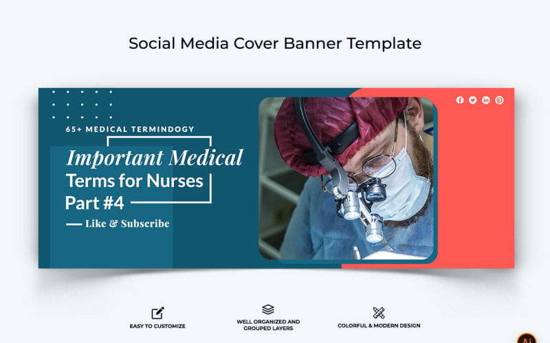 Medical and Hospital Facebook Cover Banner Design-05 Social Media