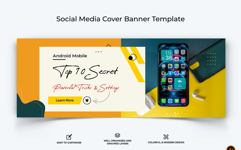 Mobile Tips Facebook Cover Banner Design-03 Social Media