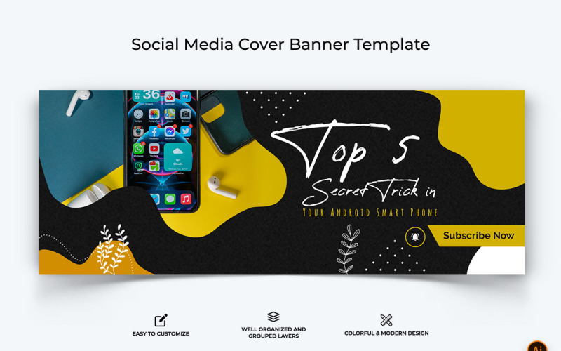 Mobile Tips Facebook Cover Banner Design-11 Social Media