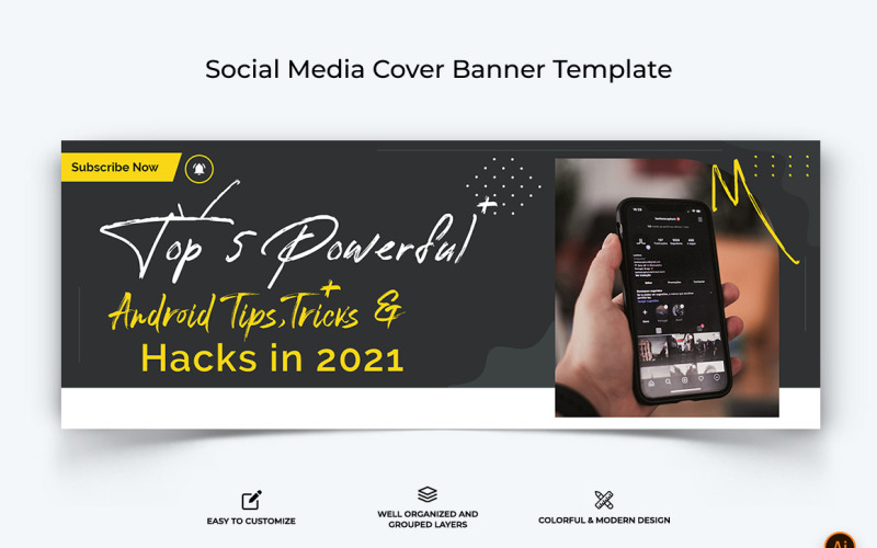 Mobile Tips Facebook Cover Banner Design-15 Social Media