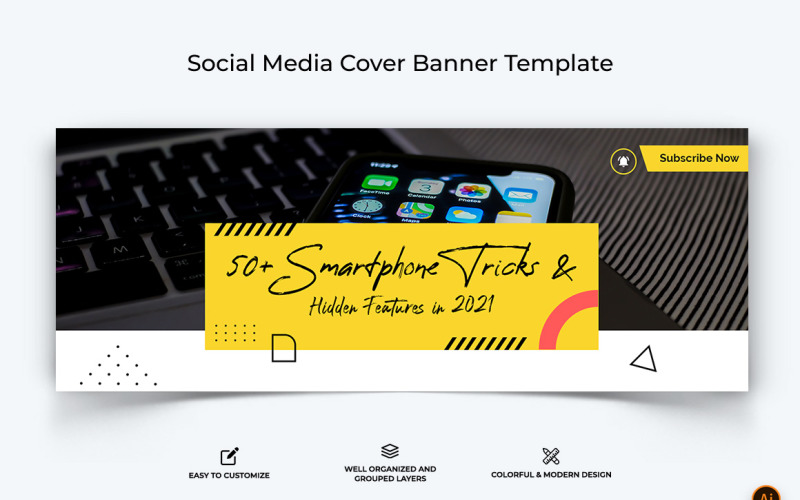 Mobile Tips Facebook Cover Banner Design-17 Social Media