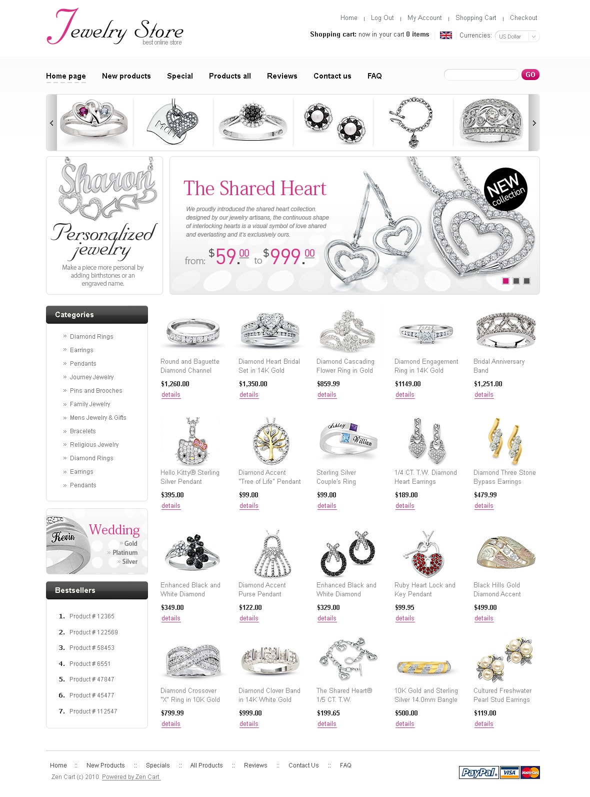 ZenCart template over Sieraden №29011 - screenshot