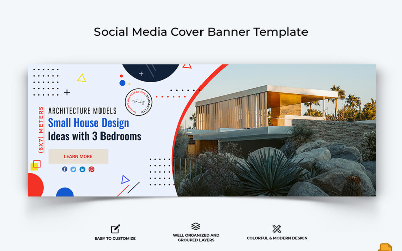Architecture Facebook Cover Banner Design Template-005 Social Media