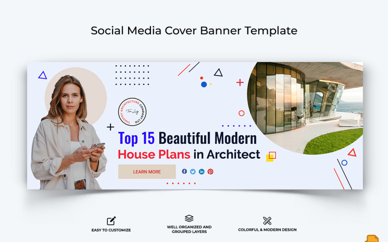 Architecture Facebook Cover Banner Design Template-007 Social Media