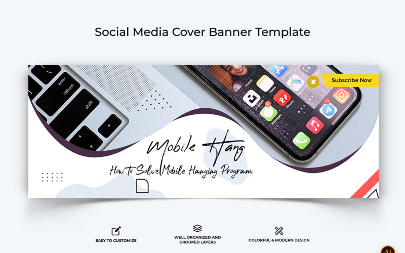 Mobile Tips Facebook Cover Banner Design-18 Social Media