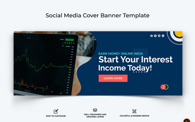 Online Money Earnings Facebook Cover Banner Design-08 Social Media