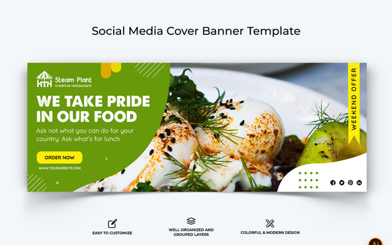 Restaurant and Food Facebook Cover Banner Design-09 Social Media