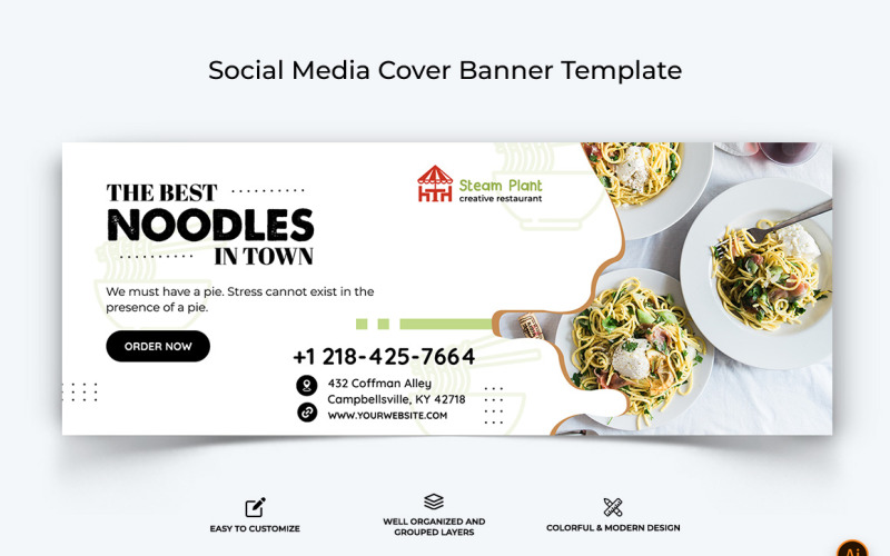 Restaurant and Food Facebook Cover Banner Design-14 Social Media
