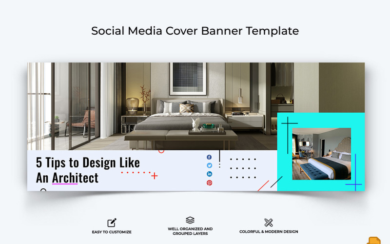 Architecture Facebook Cover Banner Design Template-013 Social Media