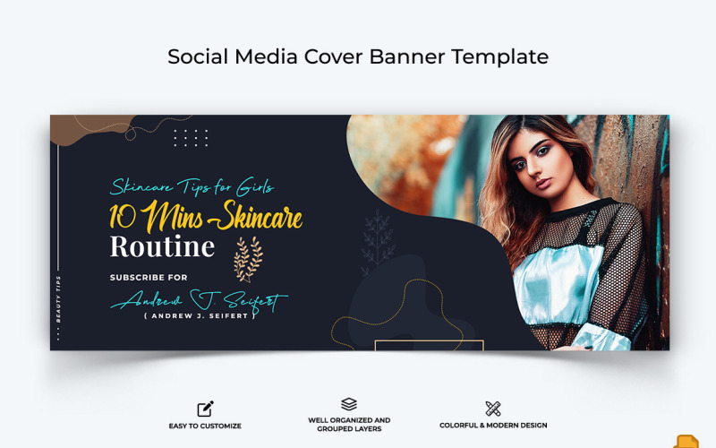 Beauty Tips Facebook Cover Banner Design-002 Social Media