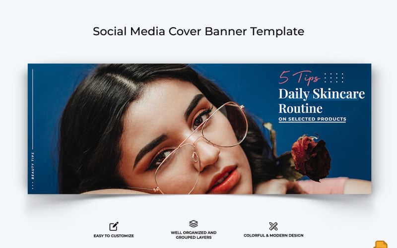 Beauty Tips Facebook Cover Banner Design-003 Social Media