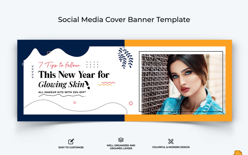 Beauty Tips Facebook Cover Banner Design-008 Social Media