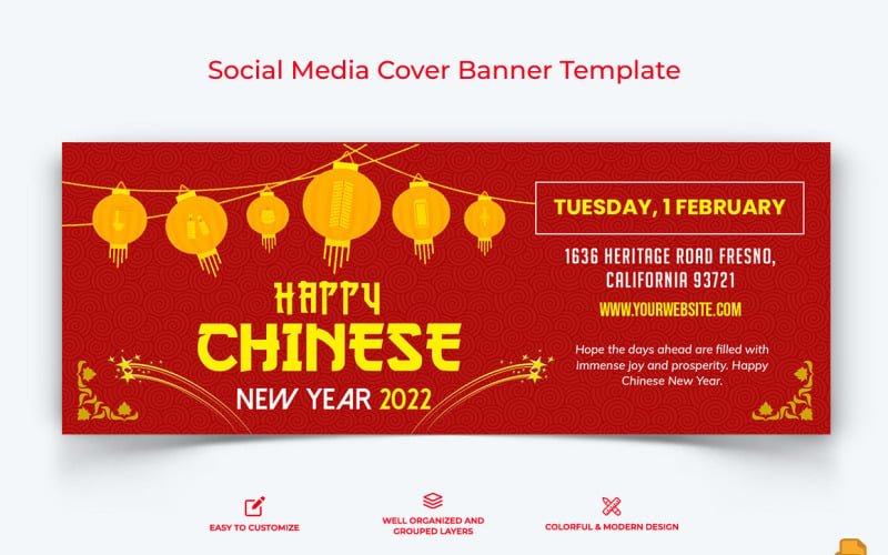 Chinese NewYear Facebook Cover Banner Design-013 Social Media