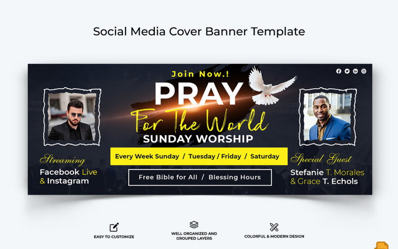Church Speech Facebook Cover Banner Design-003 Social Media