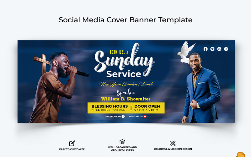 Church Speech Facebook Cover Banner Design-007 Social Media