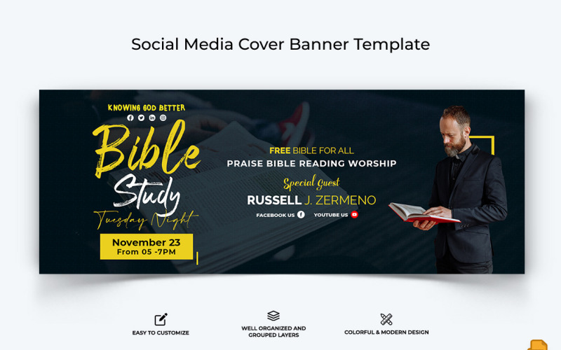 Church Speech Facebook Cover Banner Design-010 Social Media