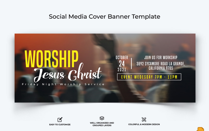 Church Speech Facebook Cover Banner Design-015 Social Media