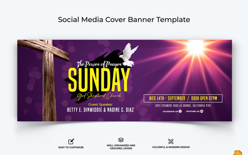 Church Speech Facebook Cover Banner Design-019 Social Media