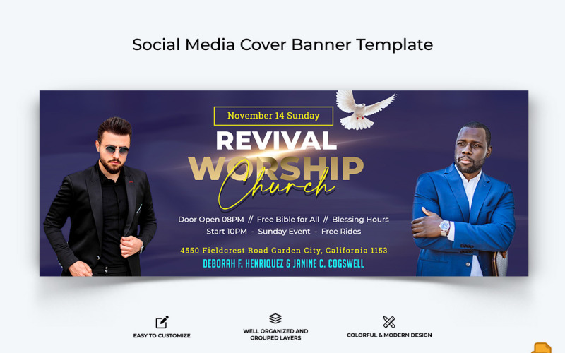 Church Speech Facebook Cover Banner Design-020 Social Media