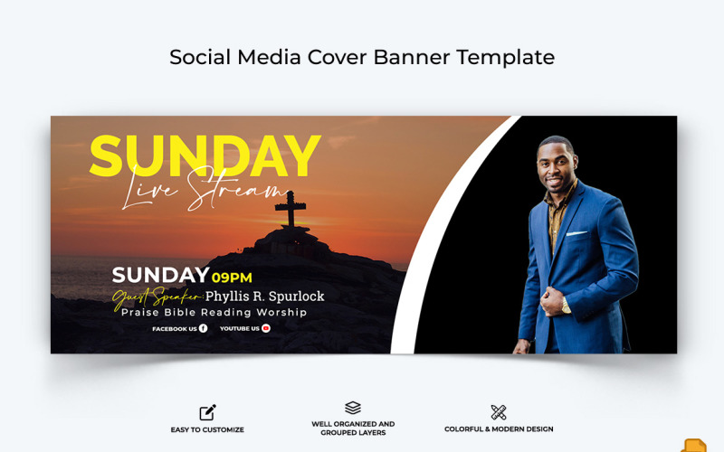 Church Speech Facebook Cover Banner Design-021 Social Media