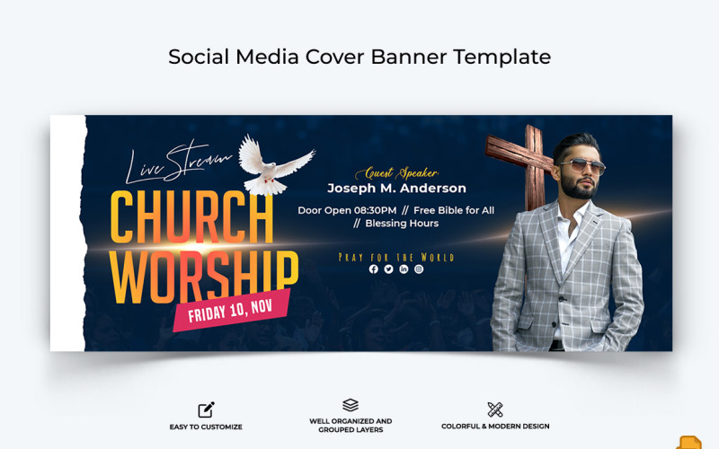 Church Speech Facebook Cover Banner Design-029 Social Media