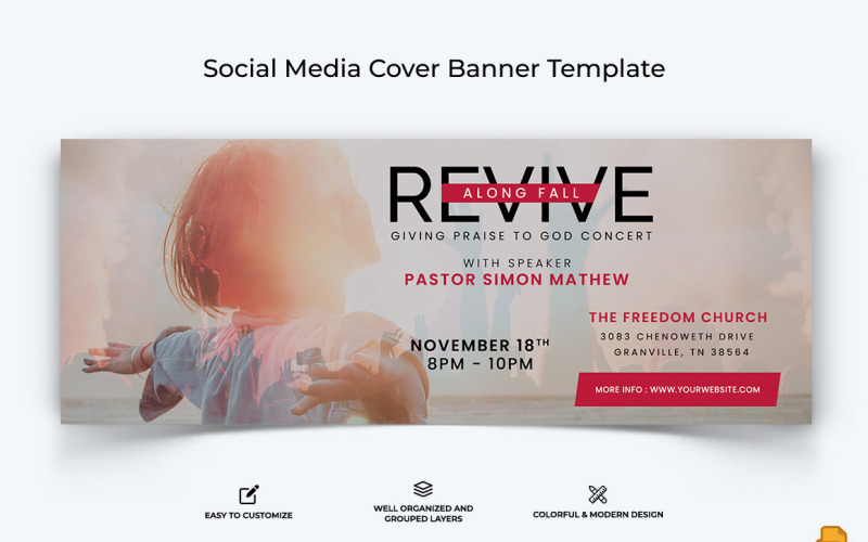 Church Speech Facebook Cover Banner Design-043 Social Media