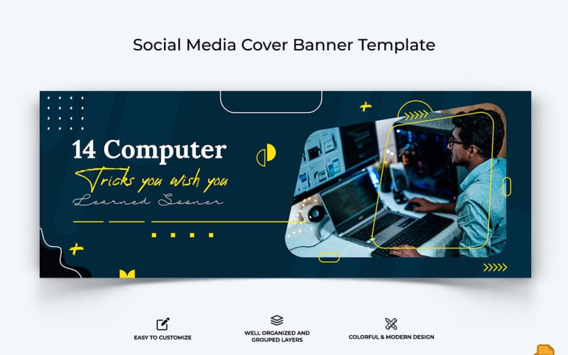 Computer Tricks and Hacking Facebook Cover Banner Design-002 Social Media