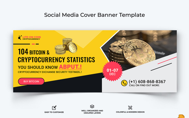 CryptoCurrency Facebook Cover Banner Design-006 Social Media