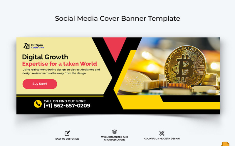 CryptoCurrency Facebook Cover Banner Design-013 Social Media